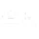 A black and white image of a house and a wheelchair.