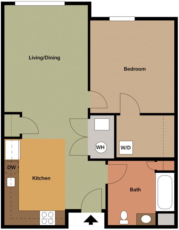 Walbrook Mill 1 Bedroom Floor Plan