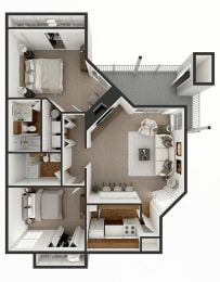 two bedroom apartment floor plan