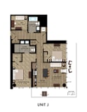 Floor-Plan-2-J at K1 Apartments, San Diego, 92101