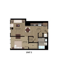 Floor-Plan-1-S at K1 Apartments, San Diego, CA, 92101