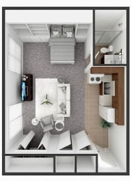  Floor Plan Studio 450 sq ft