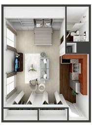 studio apartment floor plan