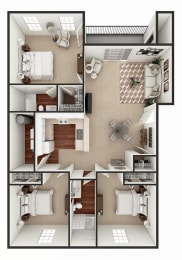 Floor Plan  Apts with three bedroom apt for rent