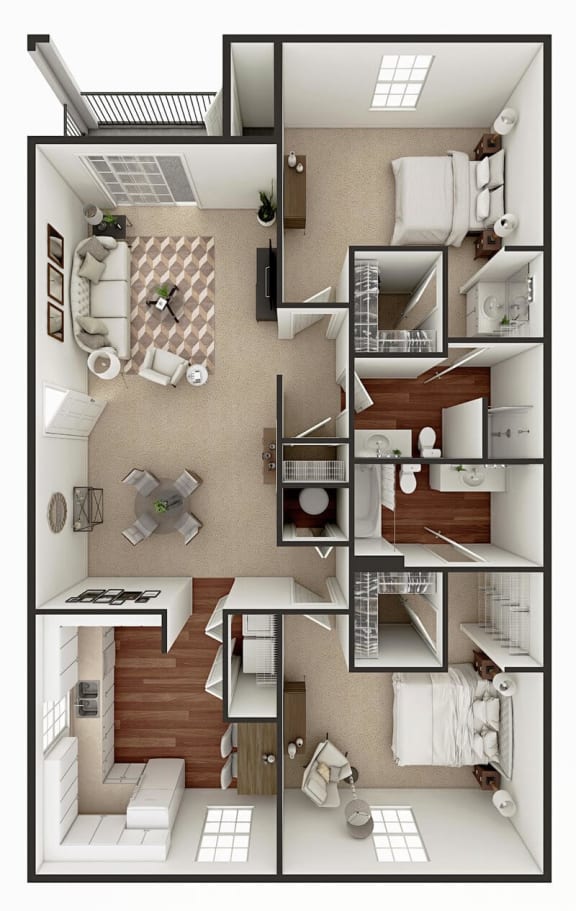 two bedroom apartment floor plan