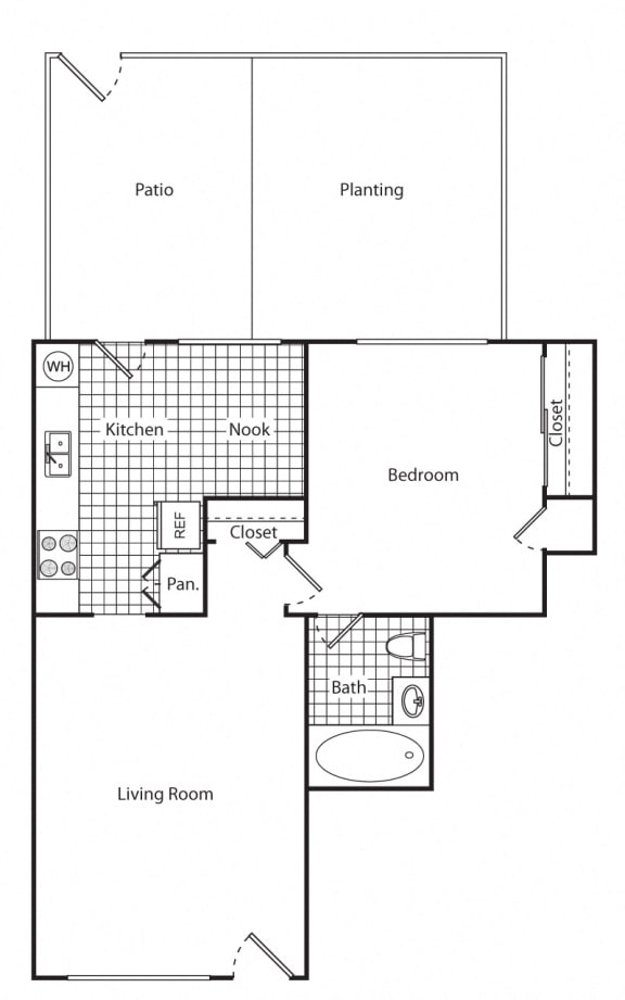 Floorplan 1 Bedroom 1 Bath