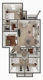 Floor Plan  floor plan of three bedroom apt