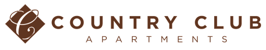 The image is a logo for Country Club Apartments.