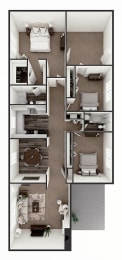 3 bedroom apartment floor plan