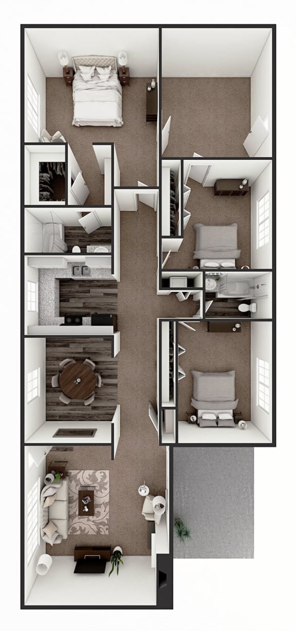 3 bedroom apartment floor plan