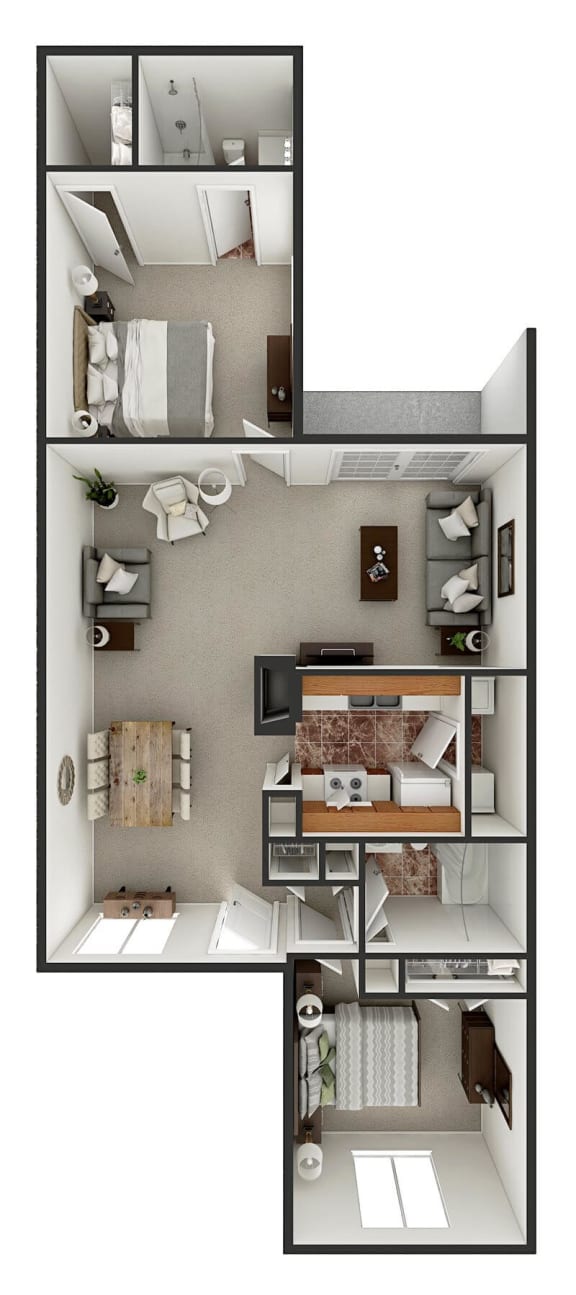 two bedroom apartment floor plan