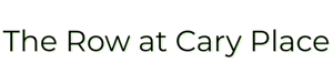 The text "The Row at Cary Place" is displayed in a neon green font on a black background.