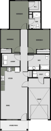 3x2 1,300 square foot floor plan for Greenway Cottages in Mosinee, WI