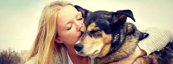 Pet Friendly Apartment Woman with Dog at Elan Redmond in Redmond, WA 98052