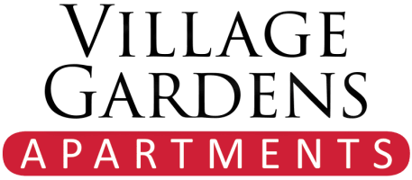 a red and white sign with the words gardening apartments