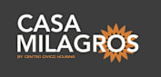 A graphic with the text "CASA MILAGROS" and a logo by Centro Civico Housing.