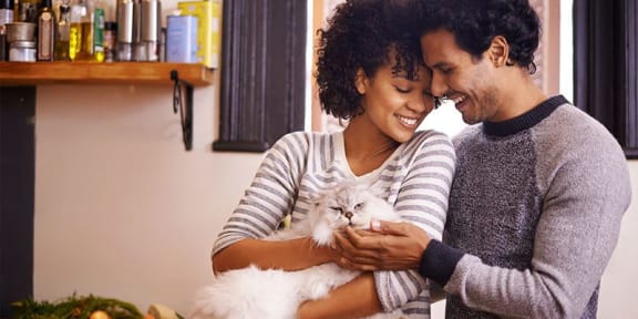 Couple with Kitty at Lower Burnside Lofts, Portland, OR, 97214