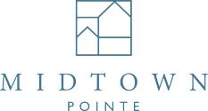 A blue background with black shapes at the top and bottom.