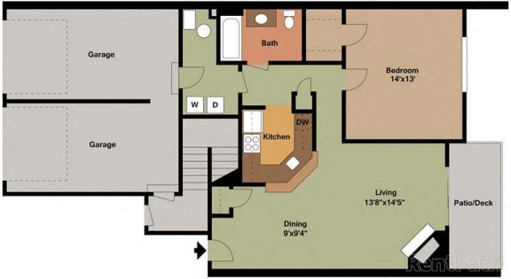 Floor Plan  One Bedroom Style A
