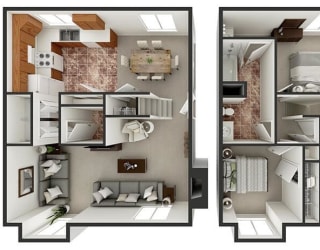 floor plan of 3 bedroom townhouse
