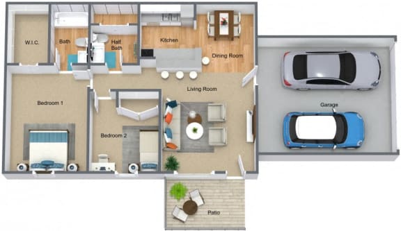 Floor Plan  Two bedroom Two car garage