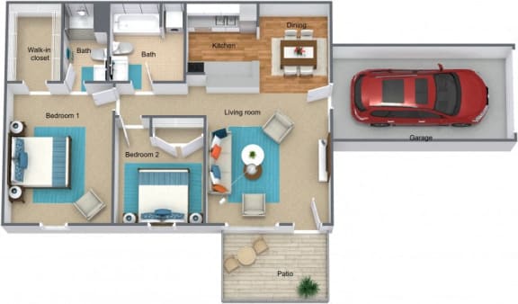 Floor Plan  One car garage