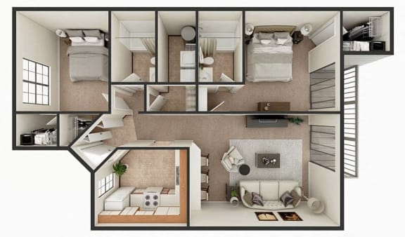 Floor Plan  2 bedroom apartment floor plan