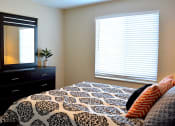Thumbnail 9 of 22 - Bedroom with plenty of natural light, queen size bed, dresser and mirror