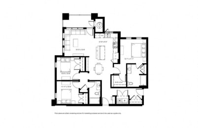 Floor Plan  The Tenzing 3A dimensions