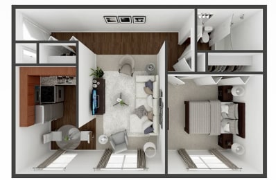 one bedroom apartment floor plan