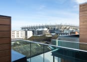 Thumbnail 4 of 4 - a view of the stadium from the balcony of a building