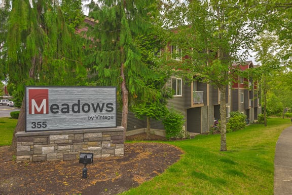 Monument sign at The Meadows by Vintage | Bellingham, WA 98226