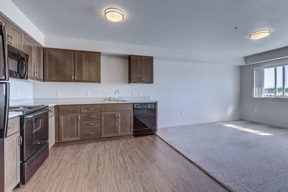 Kitchen view at VINTAGE AT LAKEWOOD SENIORS Apartments, Washington