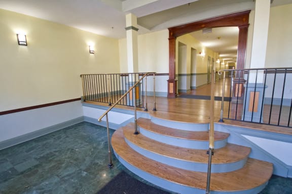 Stairs at entrances of building