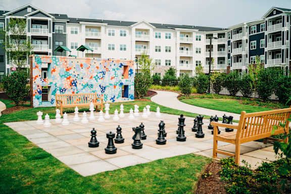 Outdoor Chess Game at The Roseberry, Columbia, SC