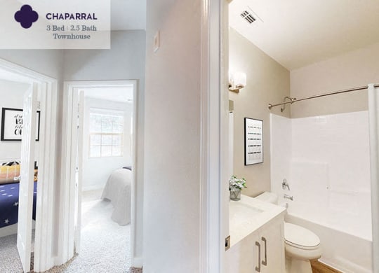 Chaparral - bathroom and two bedrooms  at Mission Hills, Camarillo, California