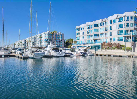 View of Esprit Apartment Homes from the docks  at Esprit Apartments, Marina del Rey