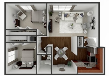 two bedroom apartment floor plan