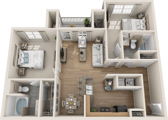 Providence Place Apartment Homes | B2 South Floorplan