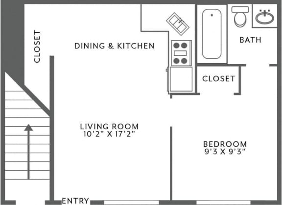 Floor Plan  Efficiency apartment floor plan