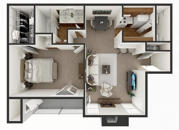 Floor Plan  one bed one bath apartment floor plan