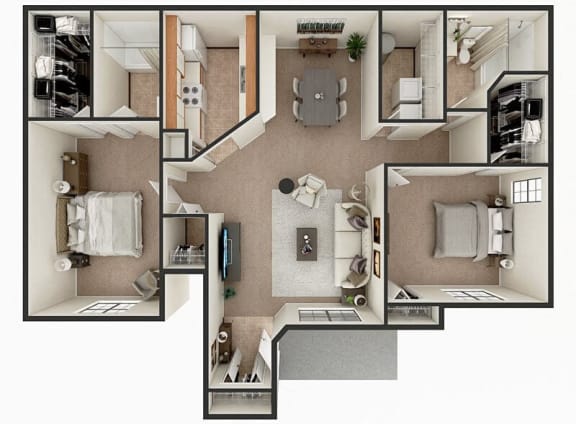 Floor Plan  2 bedroom 2 bathroom apartment floor plan