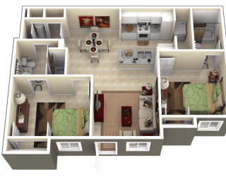 2 bedroom 2 bathroom hollywood, fl apartment