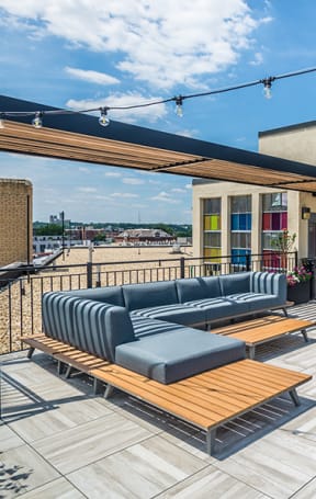 Rooftop deck with lounge area at Diplomat Washington DC 20009