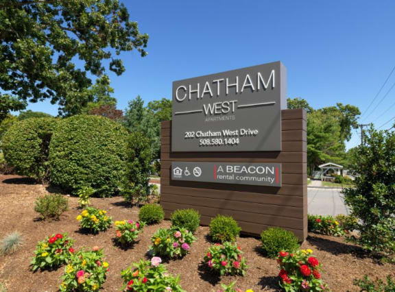 Entrance Sign at Chatham West Apartments in Brockton, MA