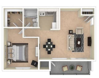 Del Vista Apartments One Bedroom Floor Plan A