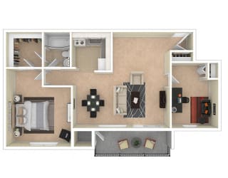 Del Vista Apartments One Bedroom Den Floor Plan