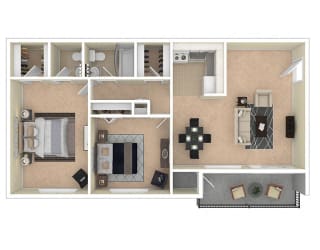Del Vista Apartments Two Bedroom A Floor Plan