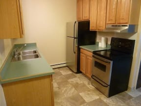 Kitchen with Fridge and Range
