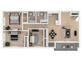 Del Vista Apartments Three Bedroom Floor Plan